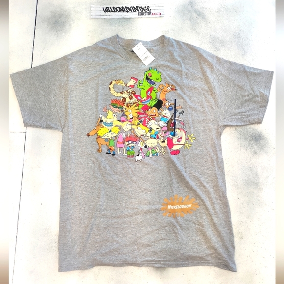 NICKELODEON 90'S Grey T-shirt RETRO size Large - Picture 1 of 7